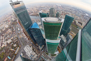  Skyscrapers of Moscow City business complex. Moscow International Business Center Moscow City...