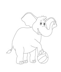Elephant coloring book page for kids