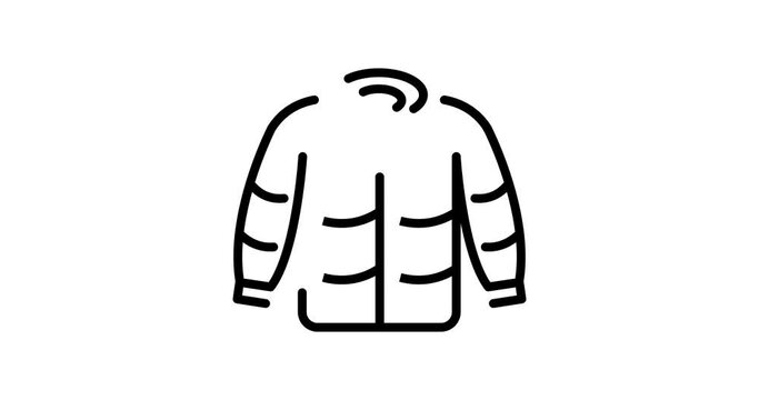 jacket animated outline icon on white background. jacket 4k video animation for web, mobile and ui design