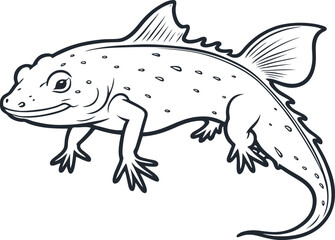 Amphibious creature,  vector illustration