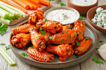 Delicious Plate of Buffalo Chicken Wings 