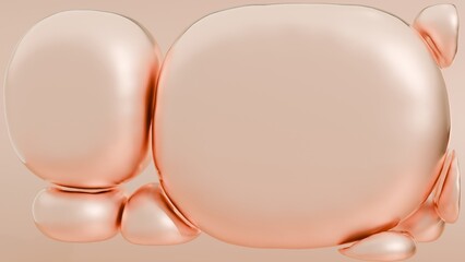 3D rendering of inflating balloons struggling to fit in a confined space, creating a whimsical yet tense scene.