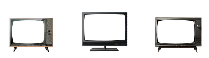TV, file of isolated cutout object with shadow on transparent background 