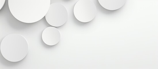 Minimal white background with round shadows design for decoration banner.