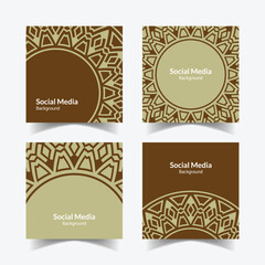 elegant ornamental decorative pattern square background social media design template