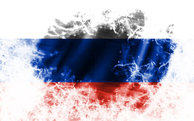 White background with worn Russia flag