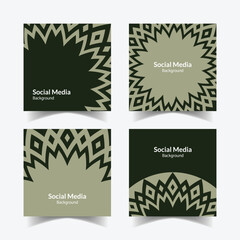 elegant ornamental decorative pattern square background social media design template