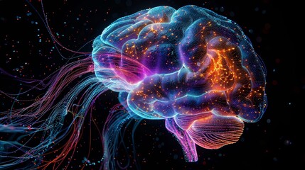 A Vibrant Brain Shape Network With Neural Connection