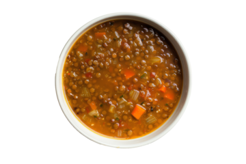 Turkish lentil soup with red lentils, onions, carrots, tomatoes, and spices in a hearty and nutritious broth.
