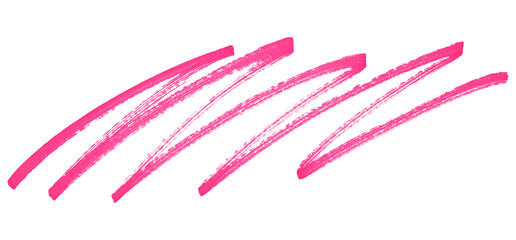Pink stroke brush isolated on transparent background.