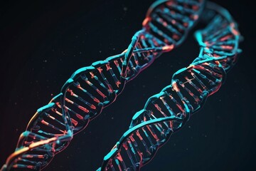 Abstract luminous DNA molecule. Doctor using tablet and check with analysis chromosome DNA genetic of human on virtual interface. Medicine. Medical science and biotechnology.