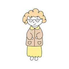 Grandmother. Vector illustration in doodle style.