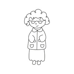 Grandmother. Vector illustration in doodle style.