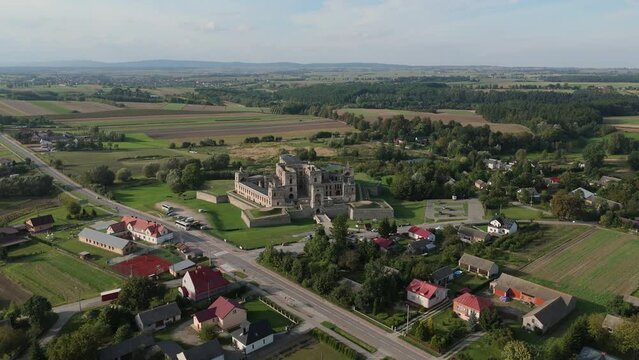 Landscape Ruins Of Krzyztopor Castle In Ujazd Aerial View Poland