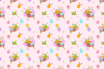 Easter egg seamless pattern background vector