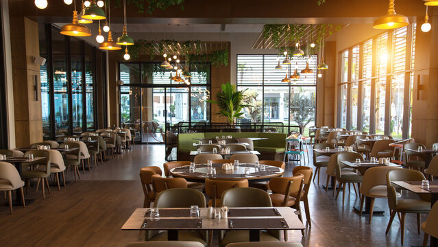 Stylish modern restaurant hall