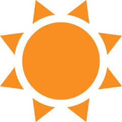 シンプルなオレンジの太陽のアイコン, 晴れマーク