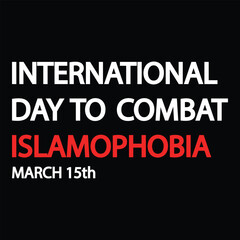 Fototapeta premium PrinInternational day to combat Islamophobia. Stop islamophobia banner with a banned sign. Stop hating islam and muslims. Combat islamophobia simple and minimal 15th march conceptual banner.t