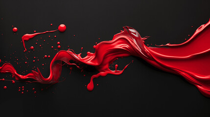 A dynamic splash of red liquid is highlighted on a black background.