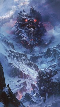 2D illustrate of Face the abyss of Tartarus a realm of punishment in Greek mythology reserved for the most wicked souls.