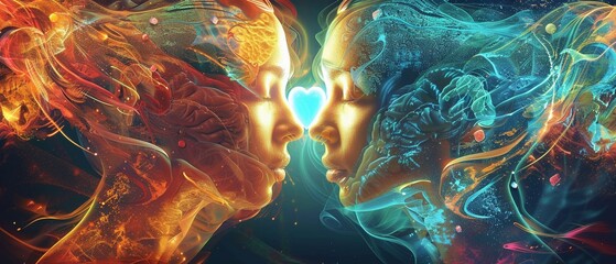 2D illustrate of Heart-Centered Relationship Coaching: Offer heart-centered relationship coaching services for couples seeking guidance and support in navigating challenges conflicts