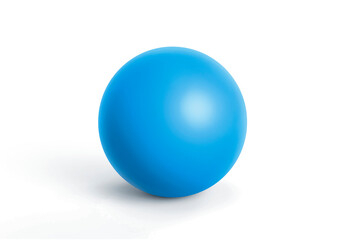 Blue sphere with shadow. Ball, transparent background