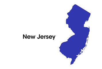 New Jersey Map - obrazy, fototapety, plakaty