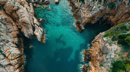 Water surrounded by rocks