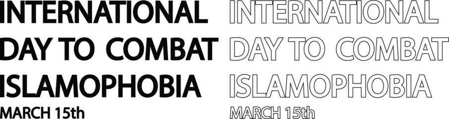 PrintInternational day to combat Islamophobia. Stop islamophobia banner with a banned sign. Stop hating islam and muslims. Combat islamophobia simple and minimal 15th march conceptual banner.