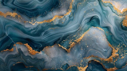 Blue and Gold Marble Wallpaper 