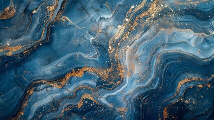 Blue and Gold Marble Wallpaper 