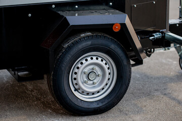 Construction trailer tyres side view