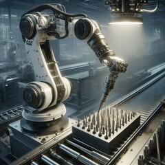 Robotic arm in a factory