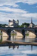 Pont Cessart über die Loire,  Saumur, Val de la Loire, Frankreich