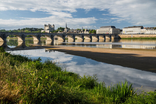 Pont Cessart über die Loire,  Saumur, Val de la Loire, Frankreich