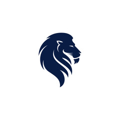 using the lion head concept with a dark blue base color