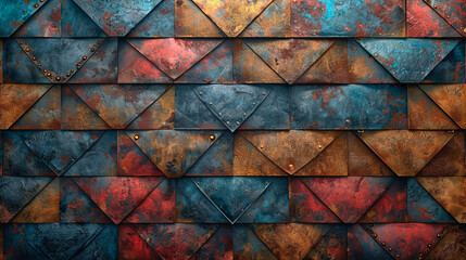 Background with old metal triangles.
