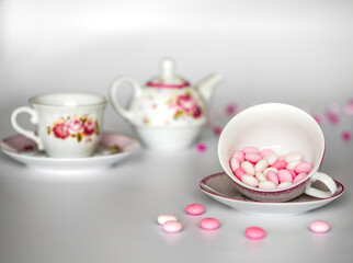 Fototapeta na wymiar cup of tea and sweets