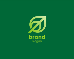 Simple clean creative leaf nature logo