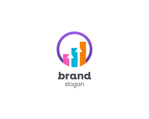 Simple modern colorful graphic chart logo