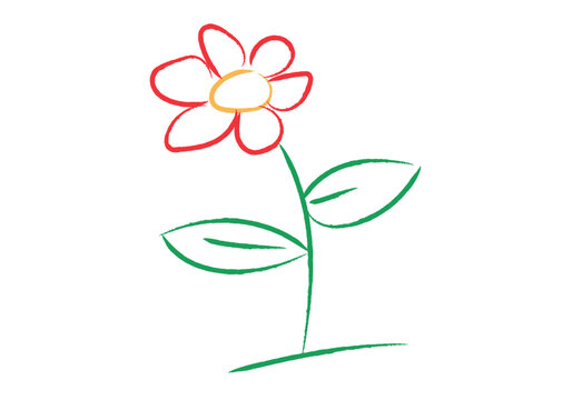 Icono hecho de trazo de pincel de una flor. 