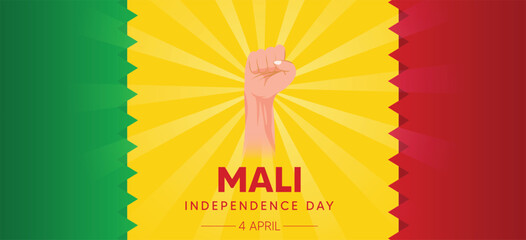 Mali independence day 4 April vector poster