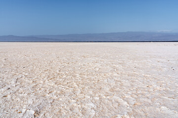 Djibouti,  the colourful salt lake Assal part of the Afar Depression.. 