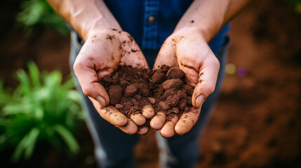 Healthy soil on hand farmer, Regenerative Agriculture