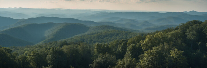 Obraz premium Mountain Range With Trees