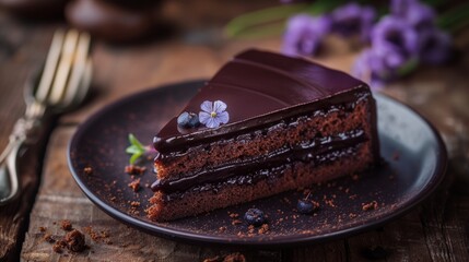 Savor a delightful piece of Sachertorte cake, with its rich chocolate layers, apricot filling and luscious chocolate glaze, epitomizing Austrian culinary craftsmanship.