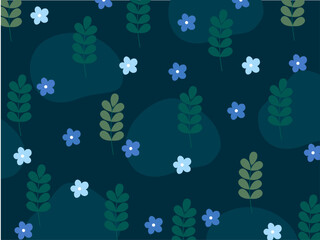 background pattern in dark colors flowers and leaves