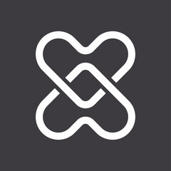 Abstract icon isolated on black background. Vector illustration.