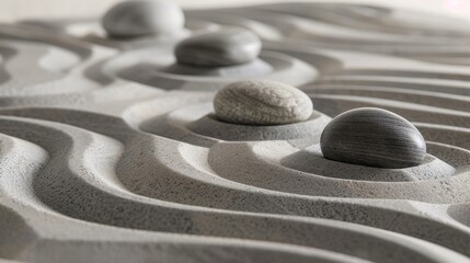 Fototapeta na wymiar Delicate sand ripples in soothing gray tones 