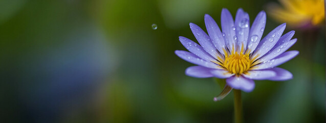 Fototapeta premium Close-Up of Purple Flower With Water Droplets